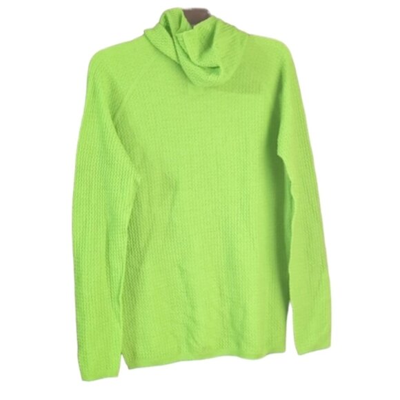 Patagonia Mens Capilene Air Hoodie Base Layer Neon Green Knit Merino Wool Large - Picture 9 of 10